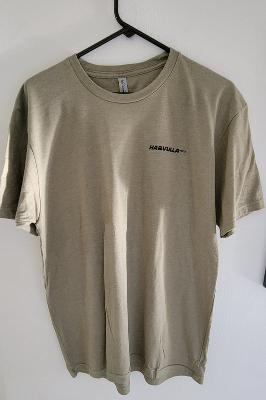 Harvulla Short Sleeve T-Shirt (Light Olive) w/ Black Ink