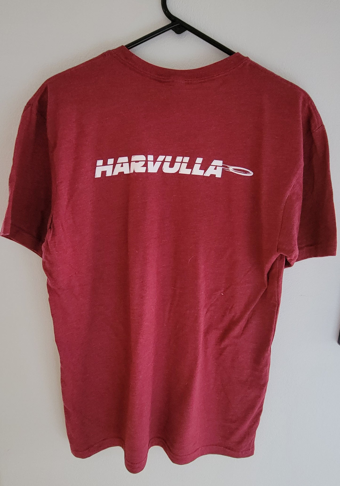 Harvulla Short Sleeve T-Shirt (Cardinal shirt w/ White Ink)